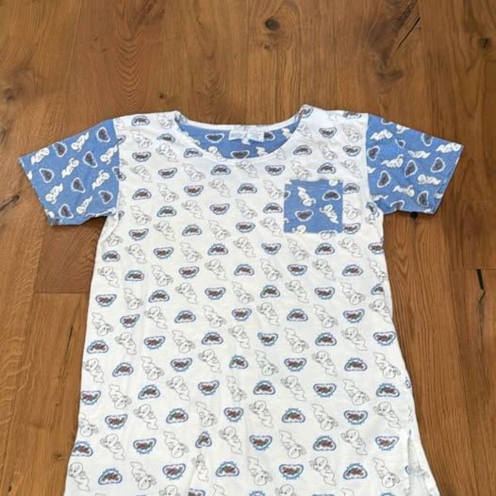 Vintage 90s Casper the Friendly Ghost TShirt One Size Nap Inc Cartoon Pocket